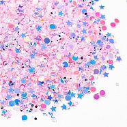 Shining Nail Art Glitter, Manicure Sequins, DIY Sparkly Paillette Tips Nail, Mixed Shape, Pink, 1~2.5x1~2.5x0.2mm(X-MRMJ-Q039-03A)