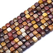 Natural Mookaite Beads Strands, Cube, Faceted, 6~6.5x6~6.5x6~6.5mm, Hole: 1mm; about 58pcs/Strand, 15.55 inches(39.5cm)(G-K310-B12)