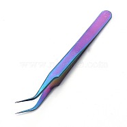 Stainless Steel Beading Tweezers, Colorful, 12.1x0.95cm(TOOL-F006-21)