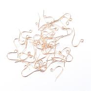 Iron Earring Hooks, Ear Wire, with Horizontal Loop, Light Gold, 19x16mm, Hole: 2mm, 22 Gauge, Pin: 0.6mm(IFIN-T001-04KC)