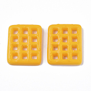 Opaque Resin Decoden Cabochons, Imitation Food, Cookies, Orange, 26x22.5x5mm(CRES-N022-65B)