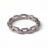 304 Stainless Steel Chain Finger Rings, Stainless Steel Color, 16mm(STAS-K011-06-16mm-P)