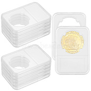 Plastic Coin Storage Box, Rectangle, White, 85x59x8mm, Inner Diameter: 40x38mm(AJEW-WH0009-74C)