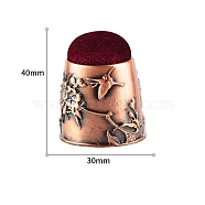 Retro Flower Zine Alloy Needle Pins Wrist Velvet Cushions, for Sewing Quilting Accessories, Red, Red Copper, 40x30mm(PW-WG36334-02)