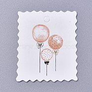Paper Gift Tags, Hange Tags, For Arts and Crafts, For Wedding/Valentine's Day/Thanksgiving, Rectangle with Balloon, White, 49x40x0.4mm, Hole: 4mm(CDIS-E006-01)