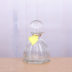 Glass Wishing Bottles, with Random Style Hang tag, Bead Containers, Home Decorations, Shell Shape, 10x13cm(BOTT-PW0011-50A)