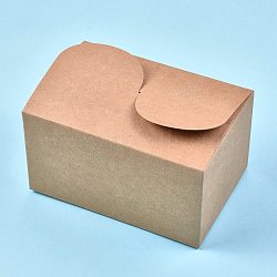 Foldable Kraft Paper Box, Gift Packing Box, Bakery Cake Cupcake Box Container, Rectangle, BurlyWood, Unfold: 26x25x0.1cm, Finished Product: 15.5x10.5x8.5cm(CON-K006-03A-01)