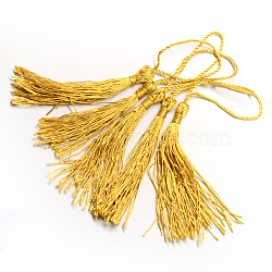 Polyester Tassel Decorations, Pendant Decorations, Gold, 130x6mm, Tassel: 70~90mm(OCOR-Q023-15)