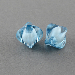 Transparent Acrylic Beads, Bead in Bead, Rhombus, Sky Blue, 8x10x10mm, Hole: 2mm, about 1790pcs/500g(TACR-S111-8mm-22)