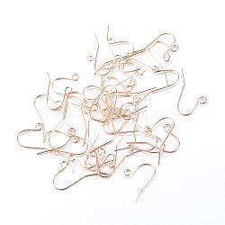 Iron Earring Hooks, Ear Wire, with Horizontal Loop, Light Gold, 19x16mm, Hole: 2mm, 22 Gauge, Pin: 0.6mm(IFIN-T001-04KC)