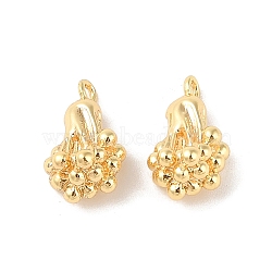 Brass Charms, Flower, Real 18K Gold Plated, 14x7x7.5mm, Hole: 1.5mm(KK-Q816-24G)