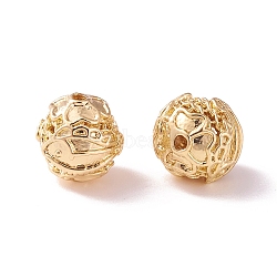 Brass Hollow Round Beads, Golden, 8mm, Hole: 1mm(KK-P226-18CG)