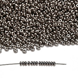TOHO 8/0 Demi Round Beads, Japanese Seed Beads, Nickel Plating, (711) Tarnished Silver Metallic, 3x1.15mm, Hole: 1.2mm, about 33500pcs/pound(450g)(SEED-DR08-0711)