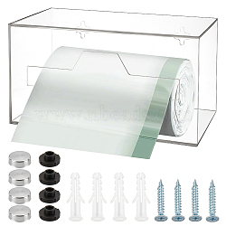 Transparent Plastic Wall Mounted Garbage Bag Storage Box, Rectangle, Clear, 14x26.3x14cm(CON-WH0085-84)