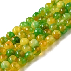 Natural Dyed Jade Beads Strands, Round, Yellow Green, 8.5mm, Hole: 0.8mm, about 45~46pcs/strand, 14.69''~15.04''(37.3~38.2cm)(G-M402-C03-22)