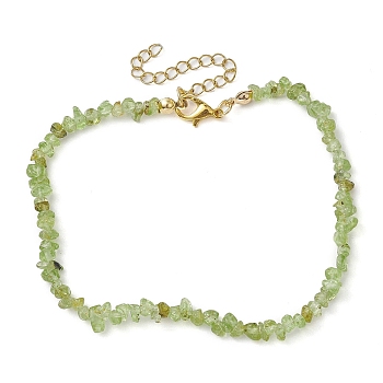 Natural Peridot Anklets, with Alloy Findings, Jewely for Women, 9 inch(22.8cm)