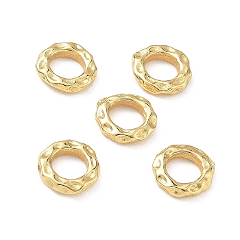Brass Linking Rings, Textured Ring, Rack Plating, Long-Lasting Plated, Lead Free & Cadmium Free, Real 18K Gold Plated, 10x2mm, Inner Diameter: 5.5mm
