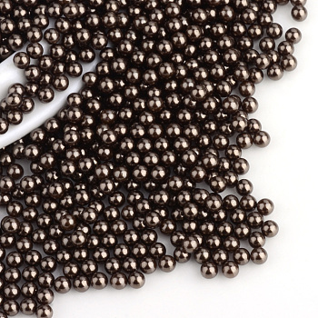 Imitation Pearl Acrylic Beads, No Hole, Round, Coconut Brown, 1.5~2mm, about 10000pcs/bag