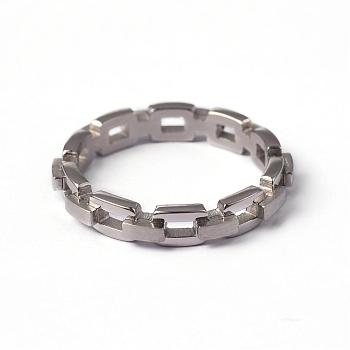 304 Stainless Steel Chain Finger Rings, Stainless Steel Color, 16mm