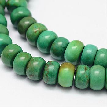 Natural Magnesite Bead Strands, Rondelle, Dyed & Heated, 6.5x4mm, Hole: 0.5mm, about 94~94pcs/strand, 15.5 inch(39.5cm)