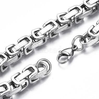 201 bracelet chaîne byzantine en acier inoxydable pour homme femme(BJEW-S057-73)-3