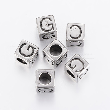 8mm Cube Stainless Steel European Beads