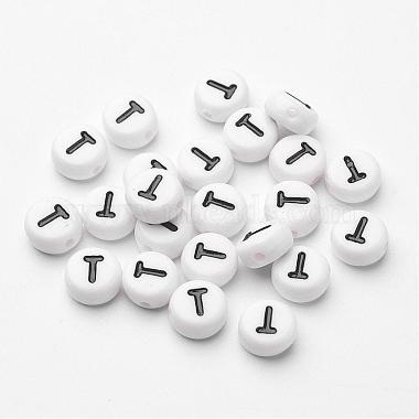 7mm White Flat Round Acrylic Beads