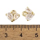 Brass Micro Pave Clear Cubic Zirconia Charms(KK-L212-21G)-3