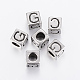 304 Stainless Steel Large Hole Letter European Beads(STAS-H428-01AS-G)-1