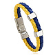 Flag Color Imitation Leather Double Line Cord Bracelet with Alloy Clasp(GUQI-PW0001-088)-1