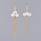 Boucles d'oreilles pendantes en perles de verre écologiques(EJEW-JE03813-01)-2