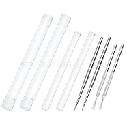 DIY Polymer Clay Tool Sets, Including Acrylic Rolling Pin, Stainless Steel Clay Needle Tools, Clear, Needle Tool: 135~155x6~6.5mm, 4pcs, Rolling Pin: 165~195x13~20mm, 4pcs(DIY-BC0012-80)