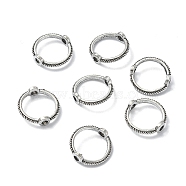Tibetan Style Zinc Alloy Bead Frames, Round Ring, Antique Silver, 9mm, Hole: 1mm(FIND-YW0004-43B)