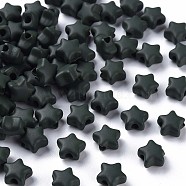 Spray Painted Acrylic Beads, Star, Olive Drab, 8.5x9.5x5mm, Hole: 2mm, about 2050pcs/500g(MACR-S373-45-O01)