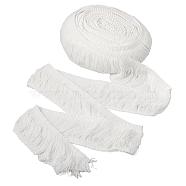 10 Yards Cotton Fringe Trimming Ribbon, Flat, White, 2-3/8 inch(60mm), about 10 yards(9.14m)/bag(OCOR-TA0001-49B)