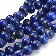Natural Lapis Lazuli Bead Strands, for DIY Jewelry Making, Round, 6.5mm, Hole: 1mm, about 58~63pcs/strand, 15.5 inch(395mm)(X-G-G953-01-6mm)