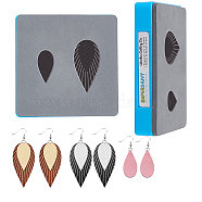 1 Pc Wood Cutting Dies, with Steel, for DIY Scrapbooking/Photo Album, Decorative Embossing DIY Paper Card, Leather Crafts Making, Teardrop Pattern, 100x100x9mm(DIY-SD0001-68I)