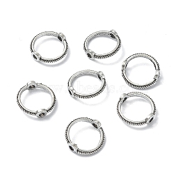 Tibetan Style Zinc Alloy Bead Frames, Round Ring, Antique Silver, 9mm, Hole: 1mm(FIND-YW0004-43B)