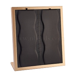 PU Leather Necklace Displays, with Wood, Jewelry Display Stand, Black, 30.2x13x35.1cm(NDIS-L003-01)