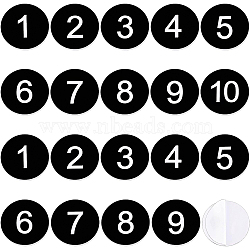 20Pcs Adhesive Acrylic Number Sign Labels, Flat Round, Number 1~10, for Inventory Label, Room Number Sign, Black, 29.5x1.5mm(AJEW-BC0003-24)