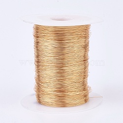 Eco-Friendly Copper Wire, Copper Beading Wire for Jewelry Making, Long-Lasting Plated, Real 18K Gold Plated, 21 Gauge, 0.7mm(CWIR-K001-01-0.7mm-KCG)