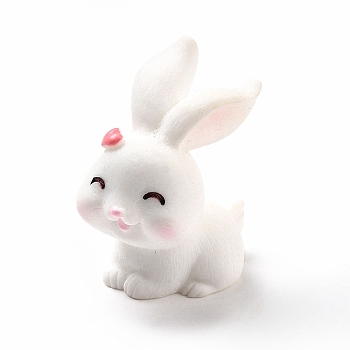 Opaque Resin Cabochons, Rabbit, White, 33x19x29mm