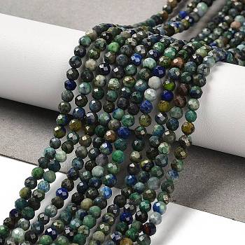 Natural Chrysocolla and Lapis Lazuli Beads Strands, Faceted, Round, 3.5mm, Hole: 0.7mm, about 107pcs/strand, 14.76''(37.5cm)