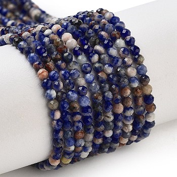 Natural Sunset Sodalite Beads Strands, Faceted, Round, 2mm, Hole: 0.5mm, about 195~198pcs/strand, 15.35~15.63''(39~39.7cm)