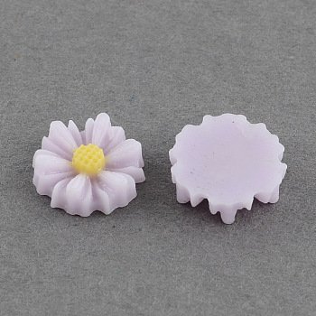 Flatback Hair & Costume Accessories Ornaments Scrapbook Embellishments Resin Flower Daisy Decoden Cabochons, Lilac, 9x2.5mm