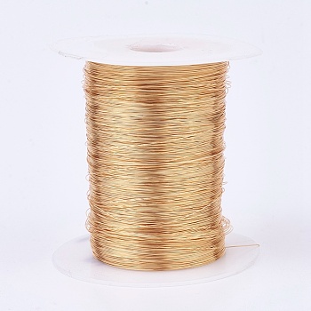 Eco-Friendly Copper Wire, Copper Beading Wire for Jewelry Making, Long-Lasting Plated, Golden, 21 Gauge, 0.7mm