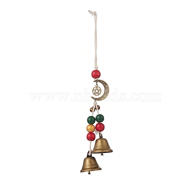 Christmas Theme Schima Wood Beaded Pendant Decorations(HJEW-JM00926)-3