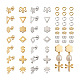 56Pcs 14 Style 201 Stainless Steel Stud Earring Findings with Hole and 304 Stainless Steel Pins and Ear Nuts(DIY-SW0001-11)-2