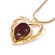 Natural Quartz Heart Pendant Necklace with 304 Stainless Steel Snake Chain(NJEW-K244-01G)-1