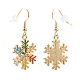 Alloy Enamel Snowflake Dangle Earrings for Christmas(X-EJEW-JE04461)-2